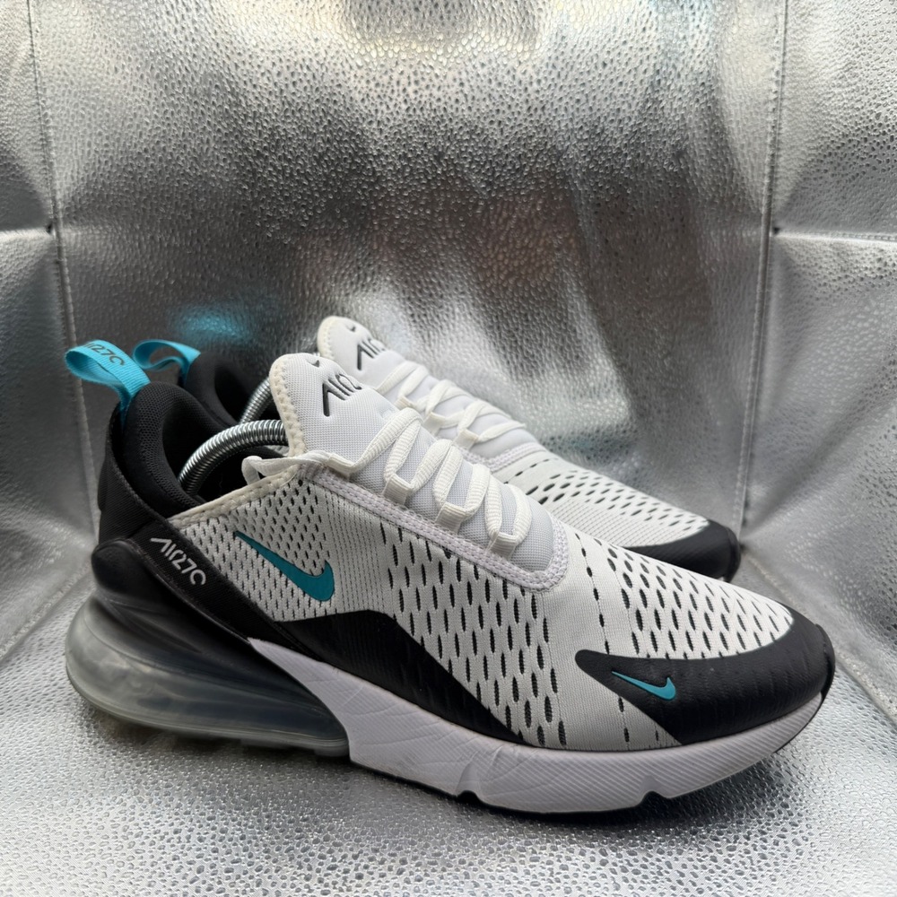 Size 10 Nike Air Max 270 Sneakers Mens White Black Excellent AH8050-001